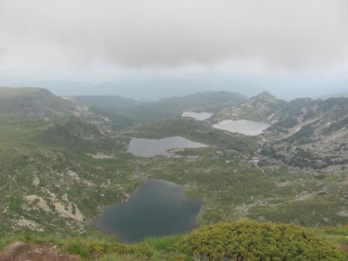 Four out of Seven Rila lakes on a cloudy afternoon